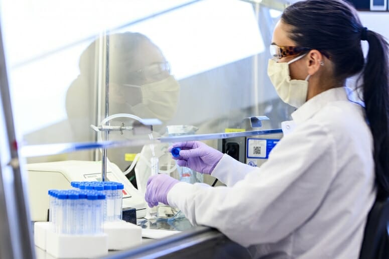 Woman working in lab