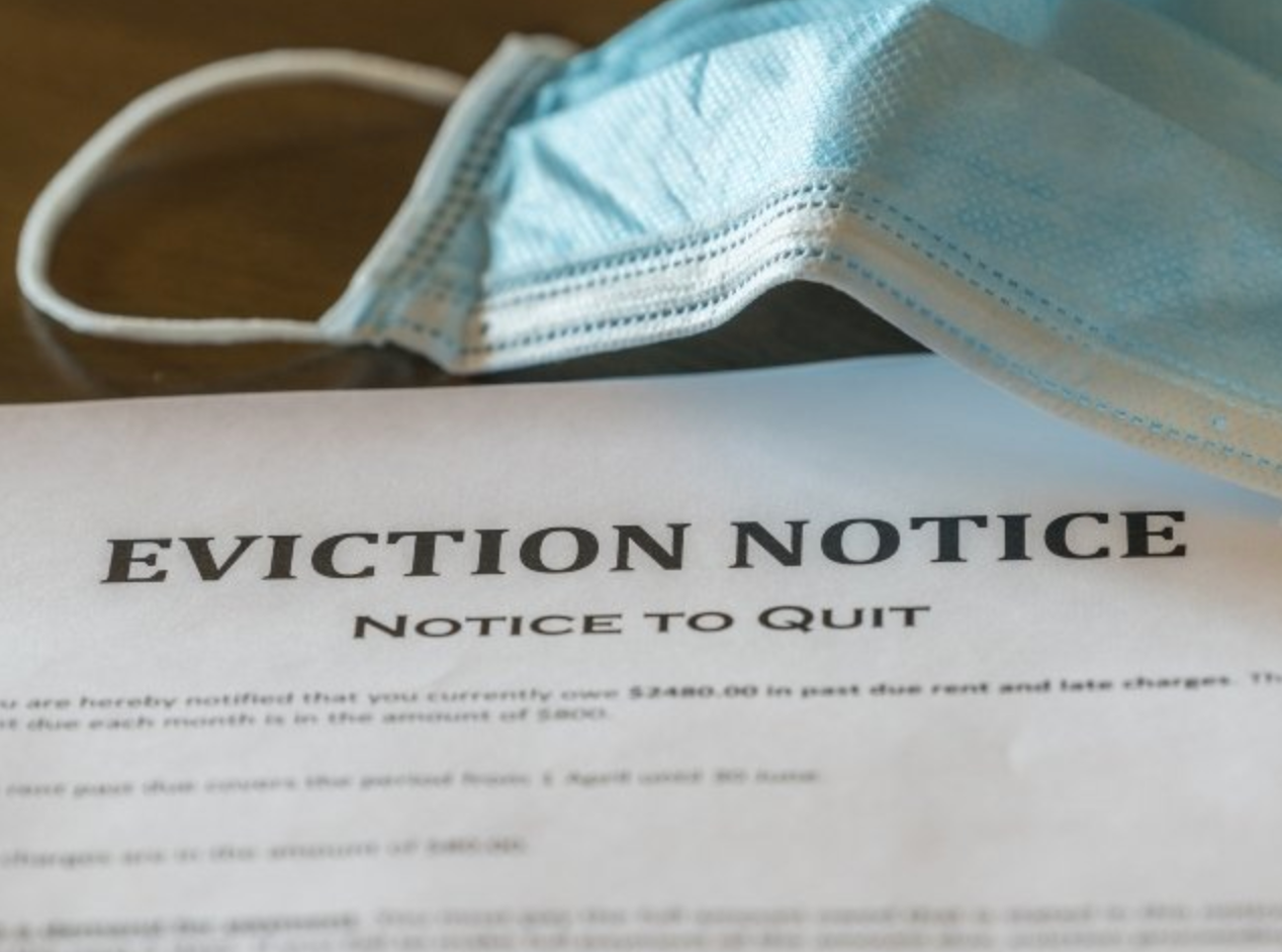 Paper with print "Eviction Notice"