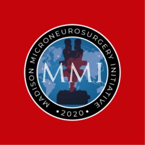 circle logo in a red square for the madison microneurosurgery initiative
