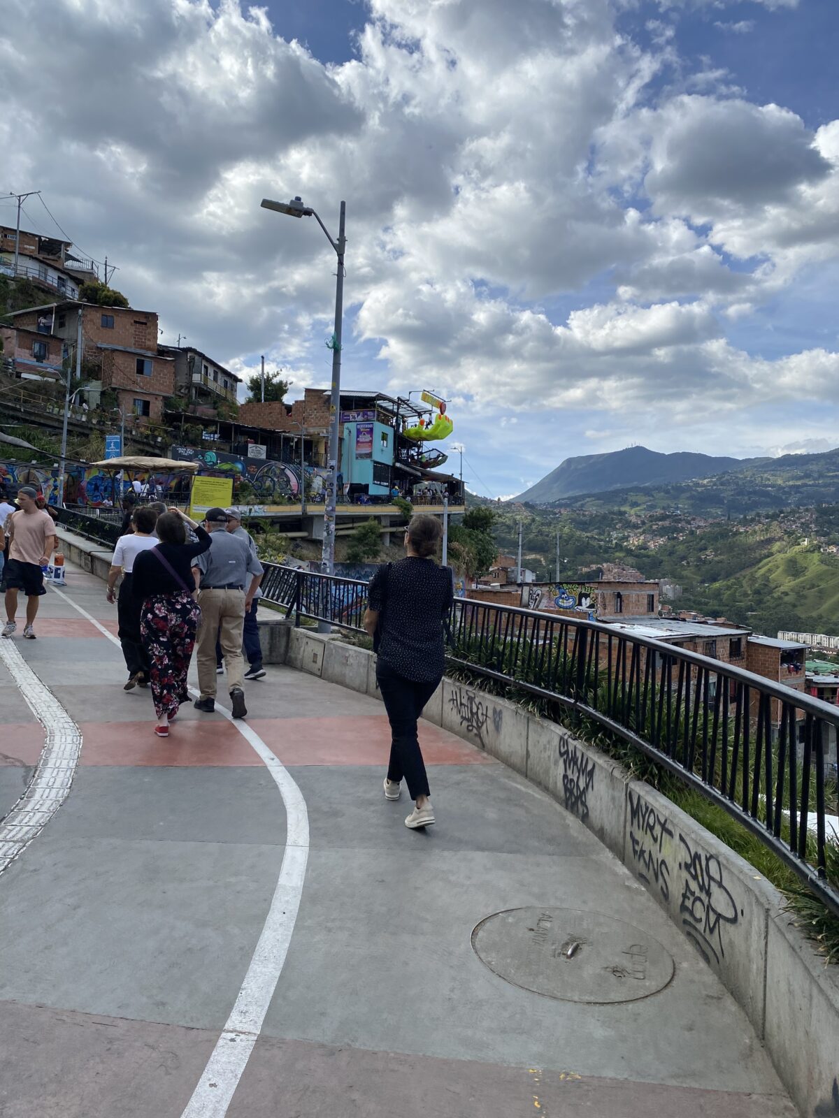 UW delegation taking walking tour of Comuna 13, Medellín, Colombia, Sept 2023