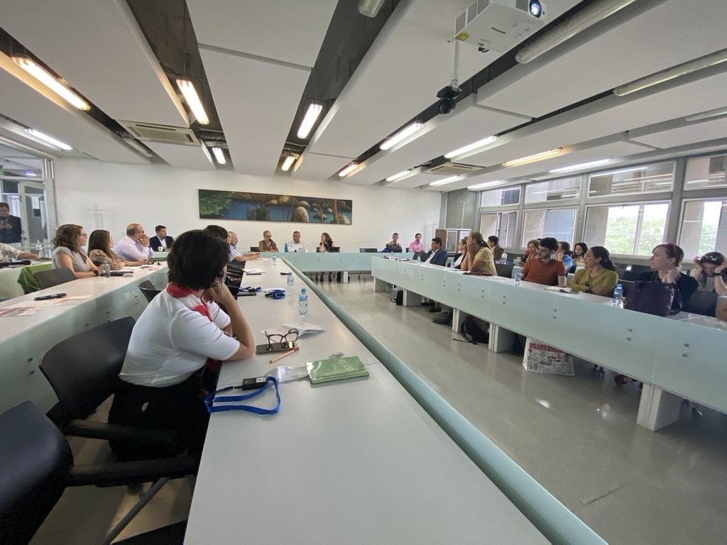 Universidad de Antioquia conference room for introduction meeting and MOU signing ceremony, Sept 2023