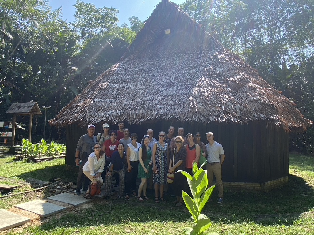 UW Madison delegation Colombia posing outside Casa Hija at the UNAL Leticia campus