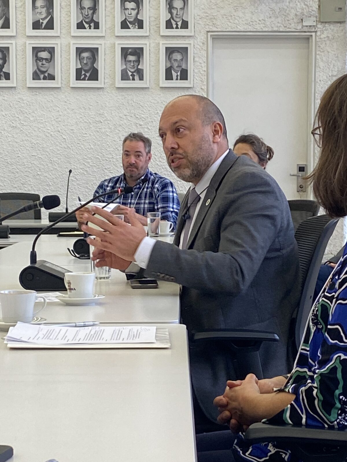UNAL Vice Chancellor for Research, Juan Camilo Younes addressing the UW Madison delegation at UNAL Bogota campus, Sept 2023