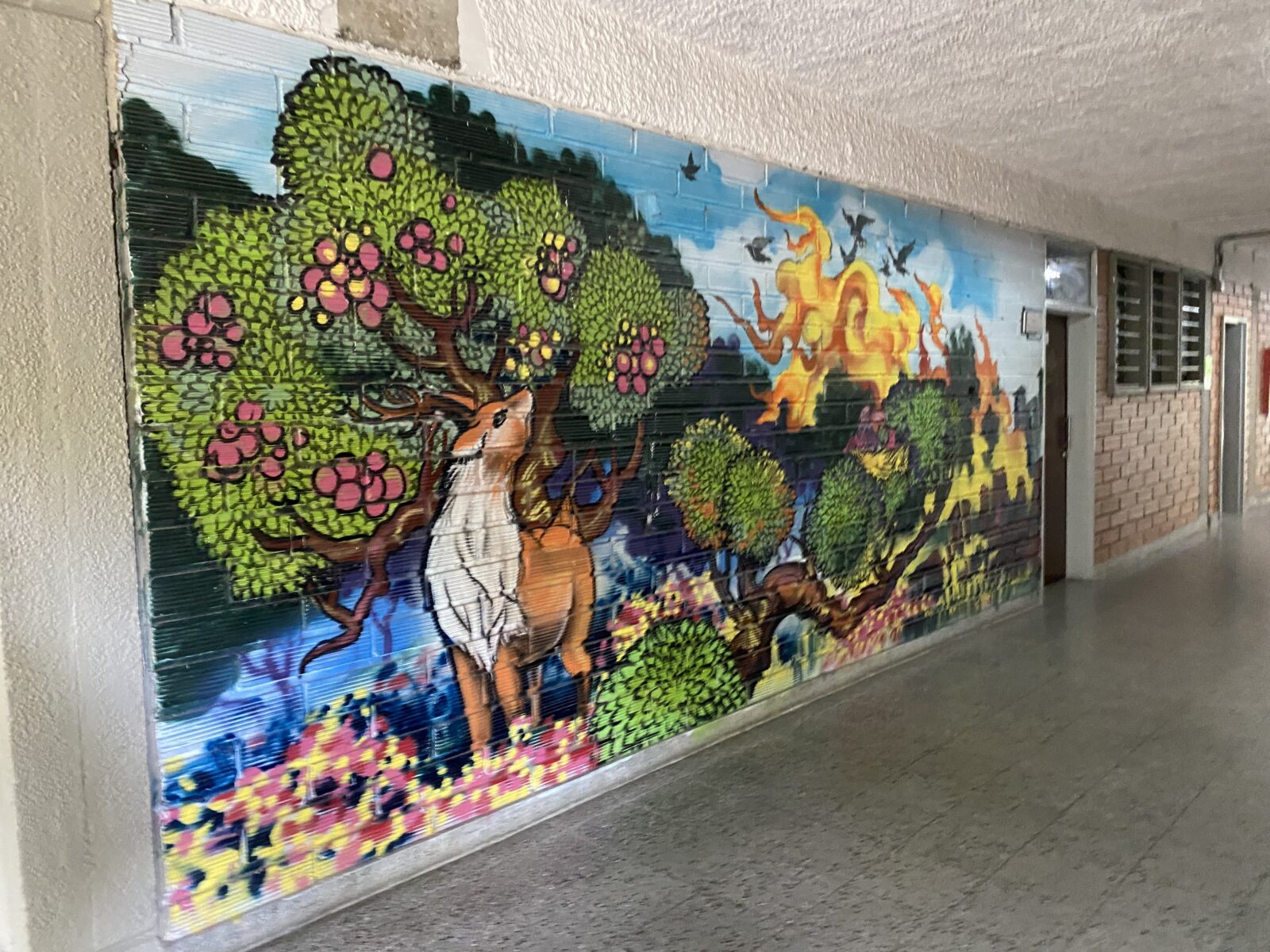 Colorful murals at Universidad de Antioquia campus; Sept 2023
