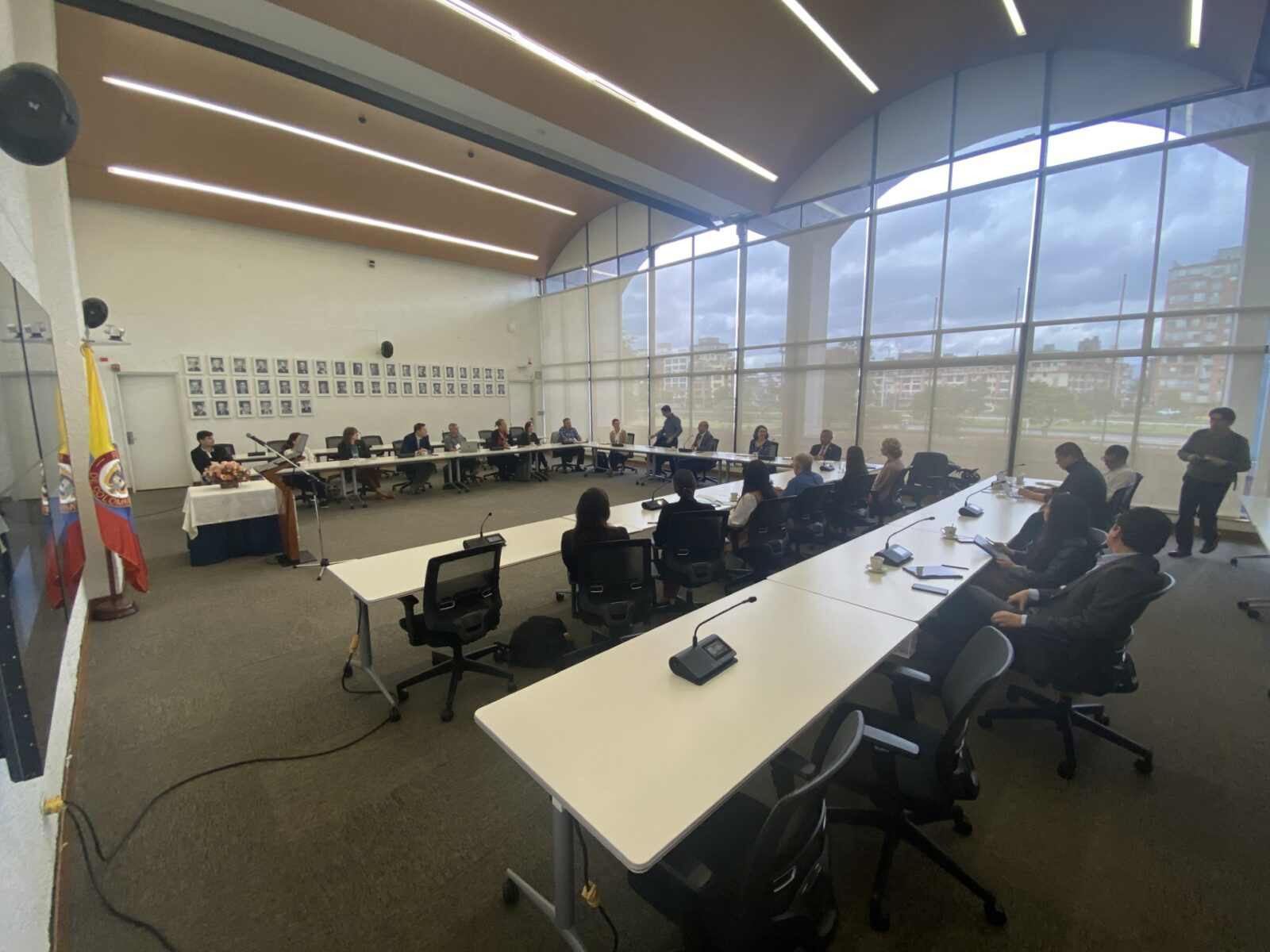 UW-Madison delegation in meeting room at UNAL Bogota campus
