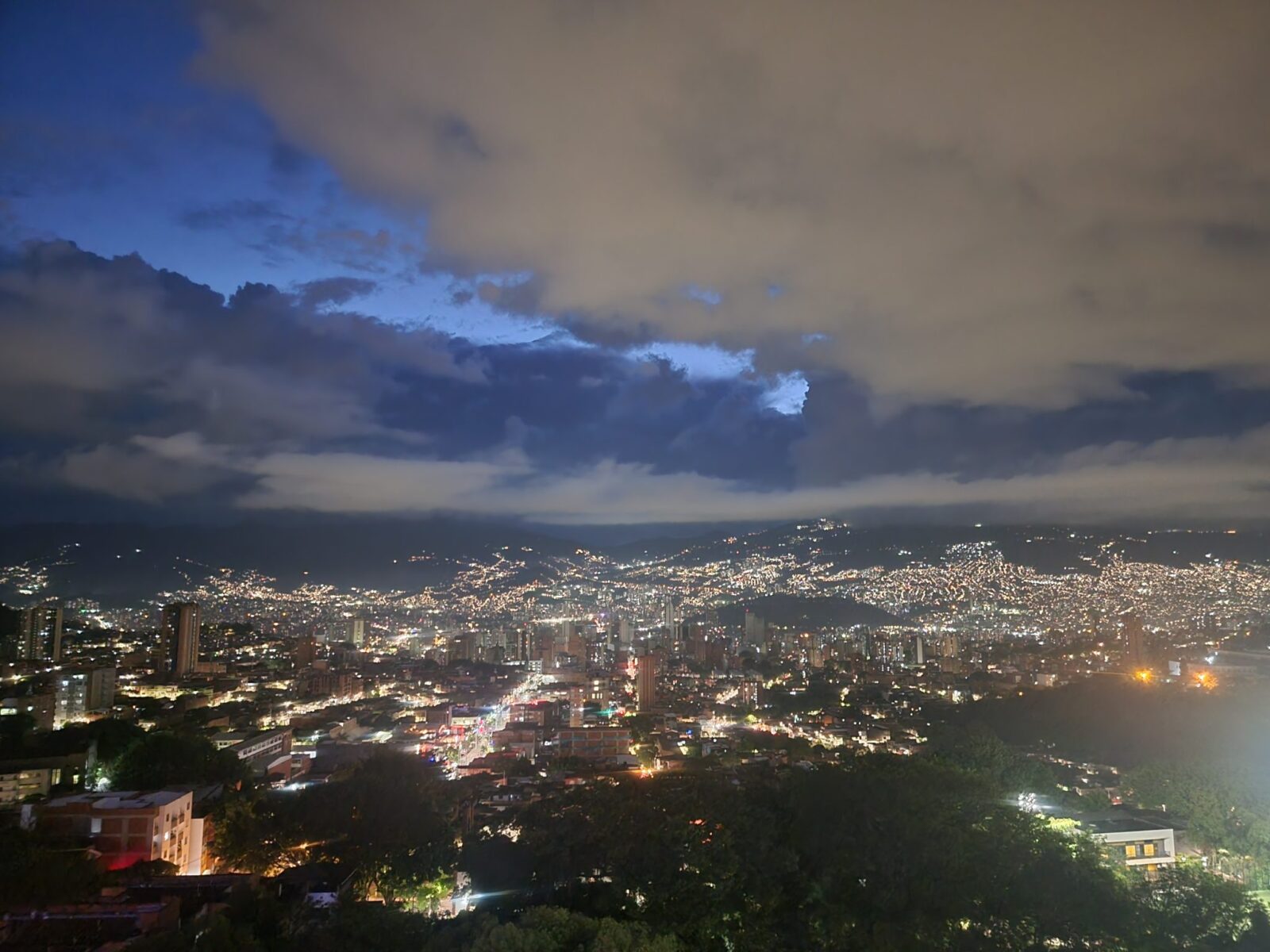 The city of Medellín, Colombia, at night (Photo from J. Bryan)