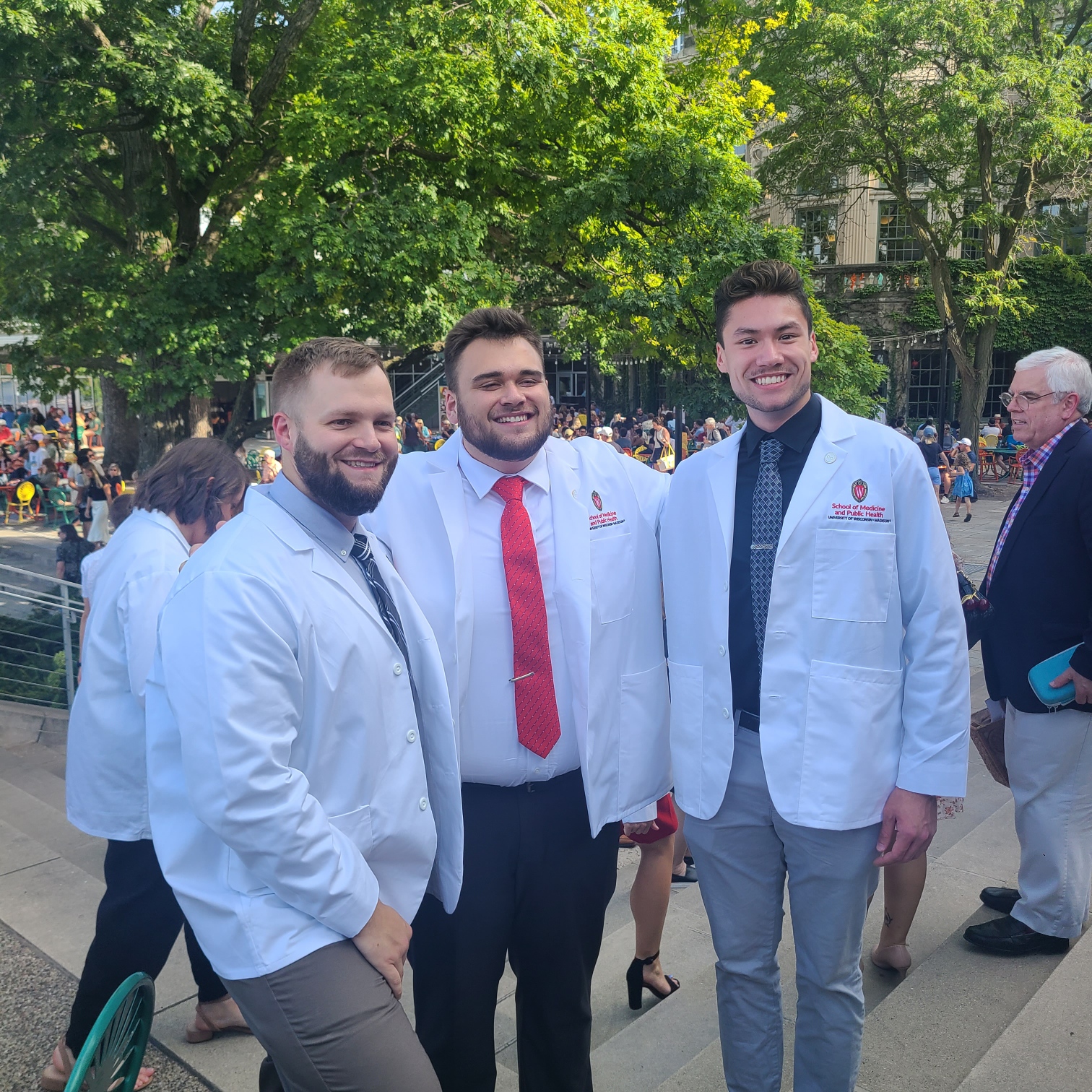 Jonathan Bryan stands with fellow medical students (Photo from J. Bryan)