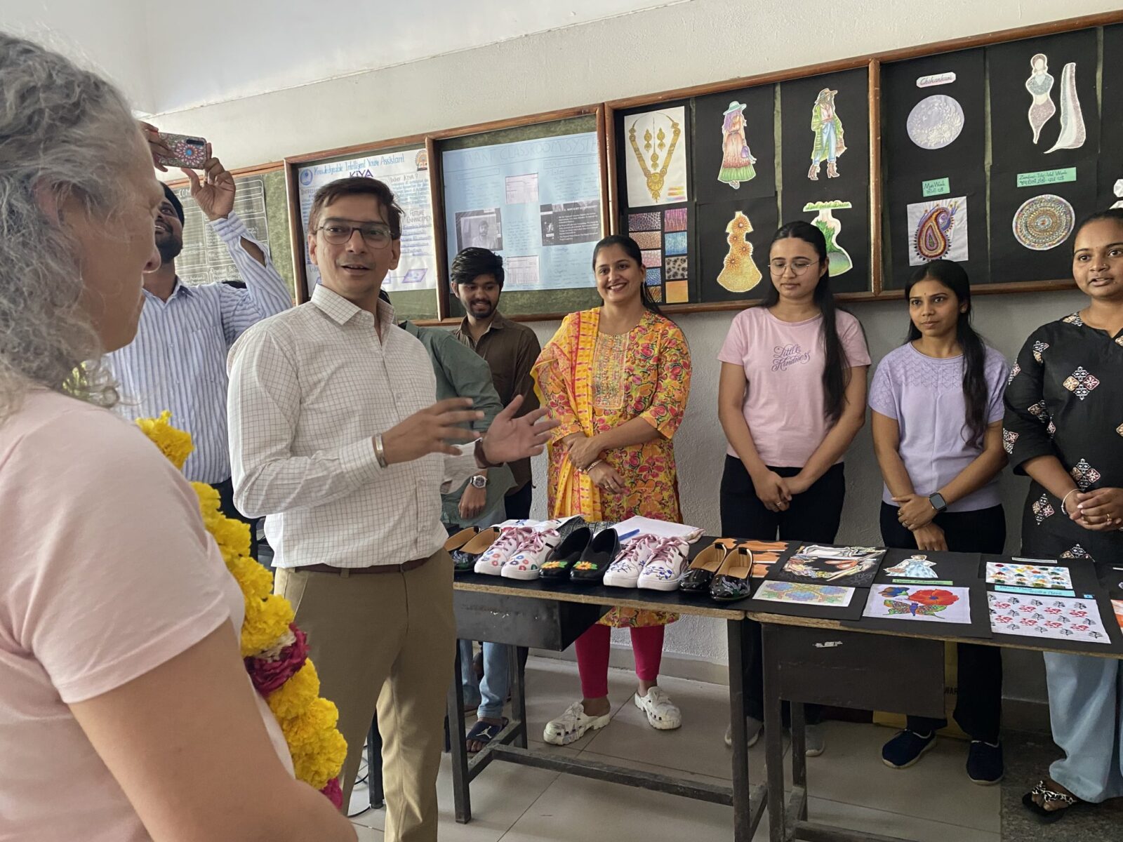 UW delegation members visiting Parekh College, Mahuva, to learn more about opportunities for youth (Photo from GHI)