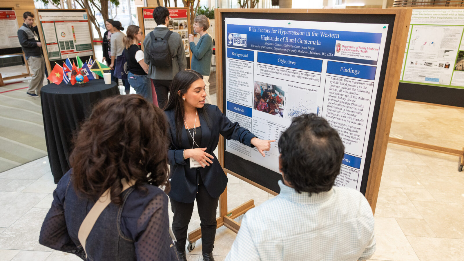 Students and guests enjoying the poster & networking session at the 20th Global Health Symposium, April 8, 2025 (photo by Sirtaj S. Grewal/SMPH Media Solutions)