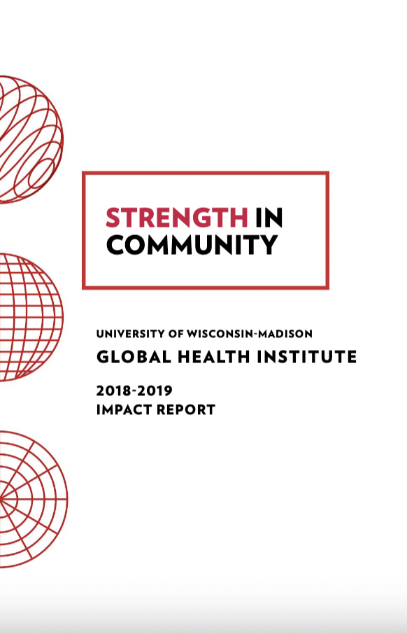 2018-19 GHI Annual Report, red & black text on a white background with red lined circles