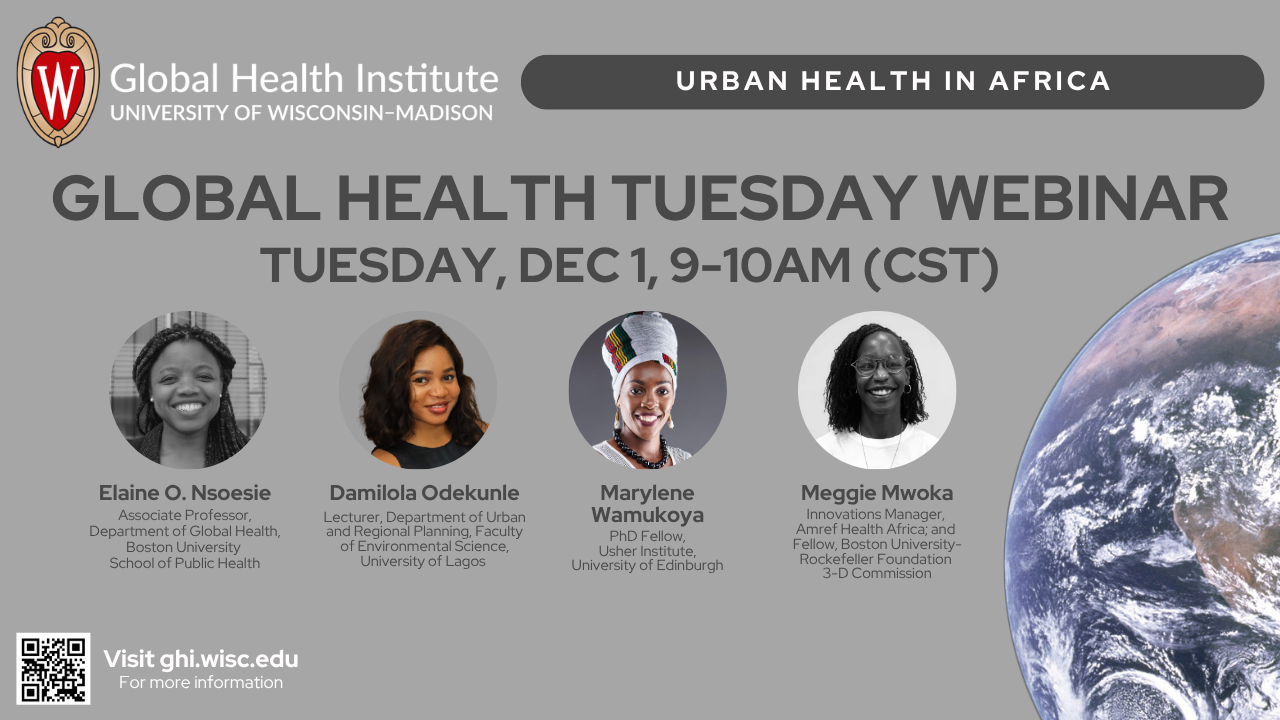 GRAPHIC FOR GHI'S DEC 2026 WEBINAR; FOUR HEADSHOTS OF WOMEN (2 B&W; 2 COLOR) WITH DARK GREY AND WHITE TEXT WITH GHI LOGO AND A GLOBE GRAPHIC IN THE LOWER RIGHT CORNER