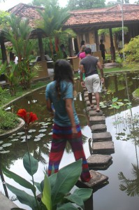 Students on the Nepal field course visit a meditation center.