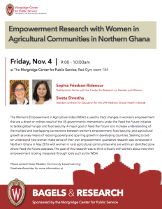Bagels & Research: Empowerment Research with Women in Agricultural Communities in Northern Ghana