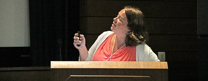 Sabrina Butteris presents her lecture.