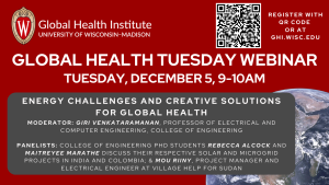 Global Health Tuesday: Energy Challenges and Creative Solutions for Global Health